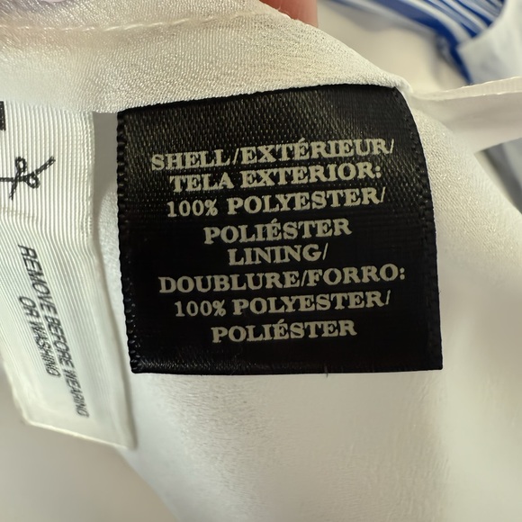 Ann Taylor Skirt Size 2 | High Low Hem Midi | Red White Blue Striped - Picture 5 of 8